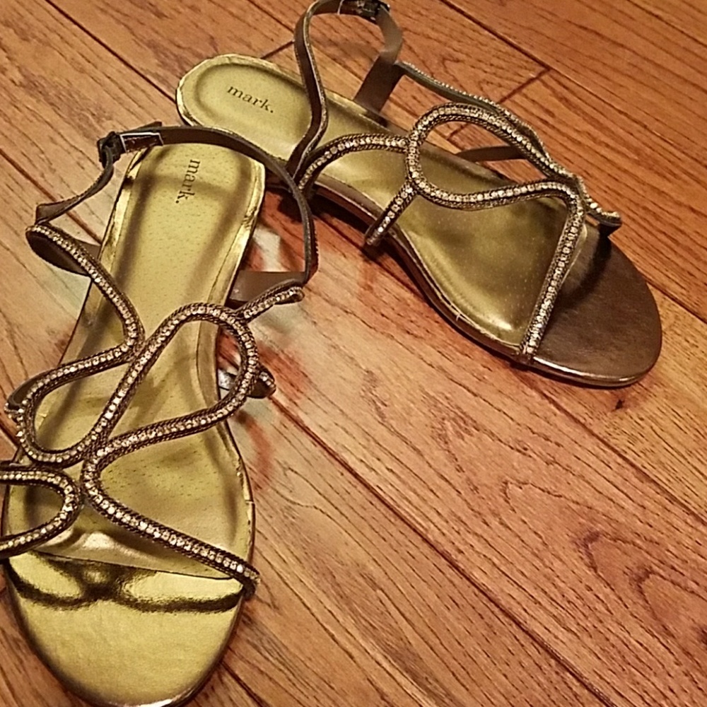 Brand new bronze rhinestone sandals